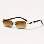 Marin Rimless Rectangular Shades - Cognac - Sunglasses - Eric Muller - Image 1