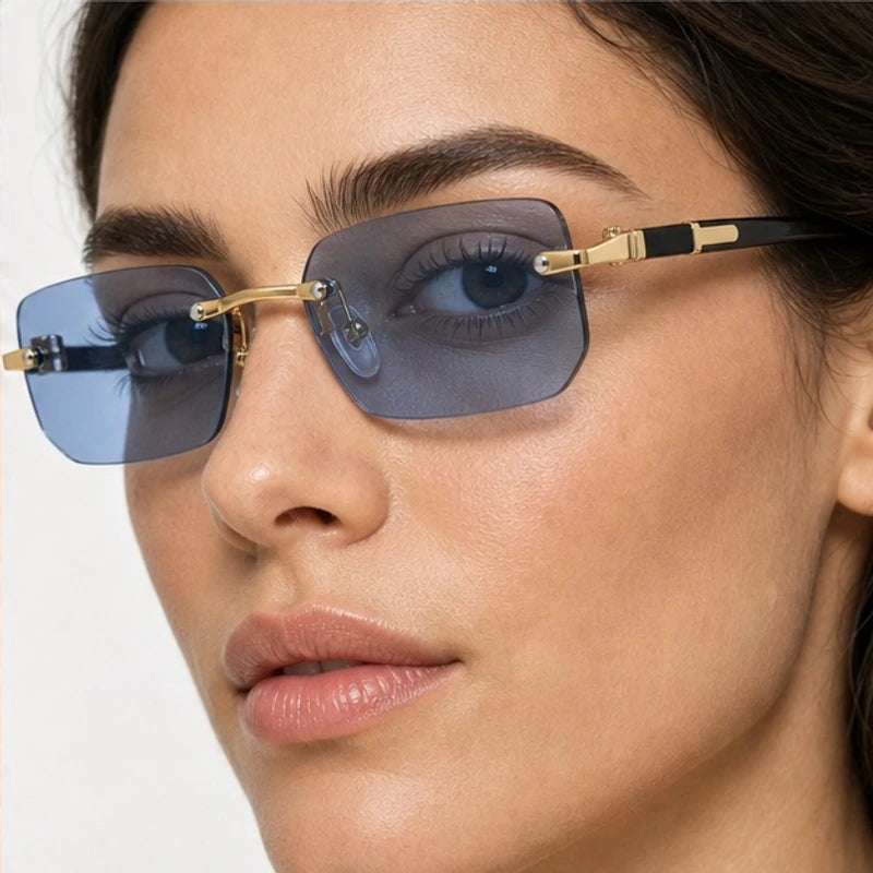 Marin Rimless Rectangular Shades - Marine - rimless sunglasses - Eric Muller - Image 3