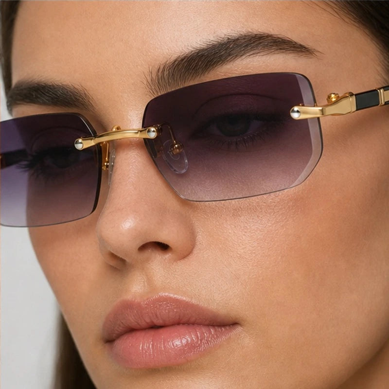 Marin Rimless Rectangular Shades - Dusk - rimless sunglasses - Eric Muller - Image 3