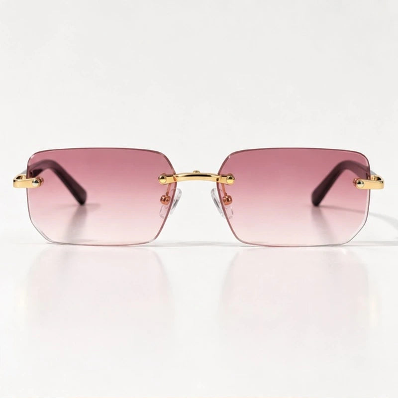Marin Rimless Rectangular Shades - Rose - sunglasses - Eric Muller - Image 2