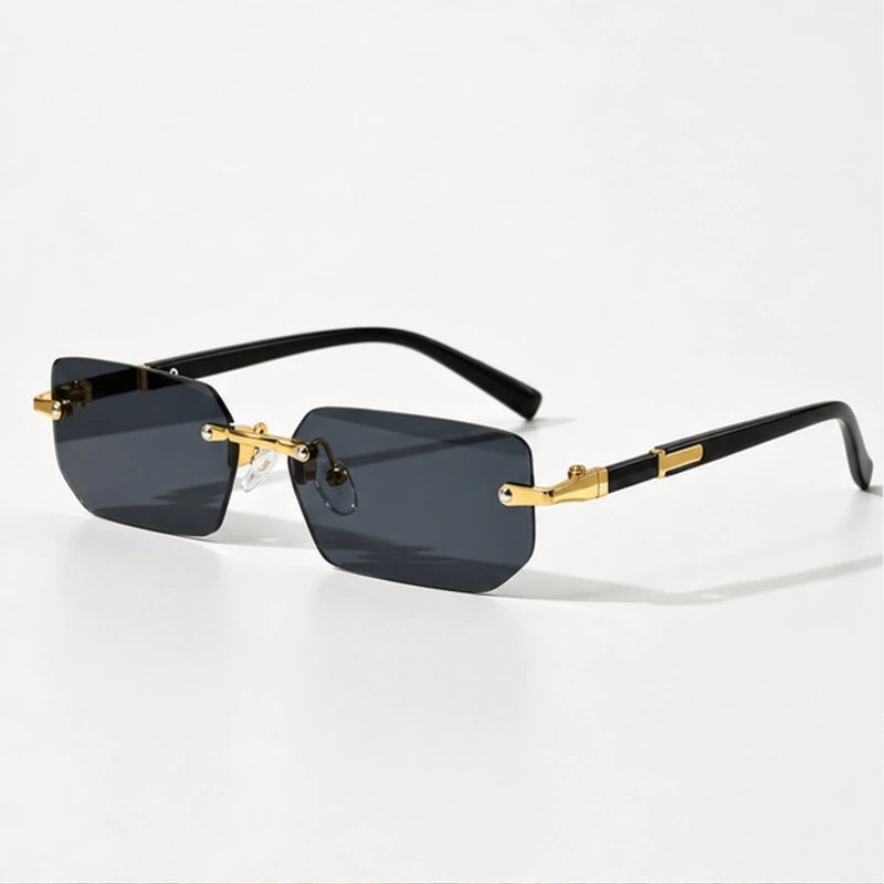 Marin Rimless Rectangular Shades - Onyx - Sunglasses - Eric Muller - Image 1