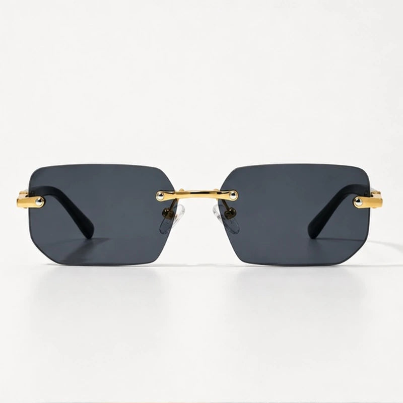 Marin Rimless Rectangular Shades - Onyx - sunglasses - Eric Muller - Image 2