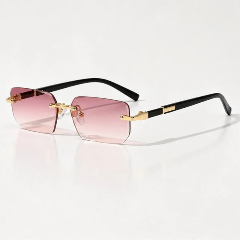 Marin Rimless Rectangular Shades - Rose - Sunglasses - Eric Muller - Image 1