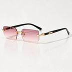 Marin Rimless Rectangular Shades - Rose - Sunglasses - Eric Muller - Image 1