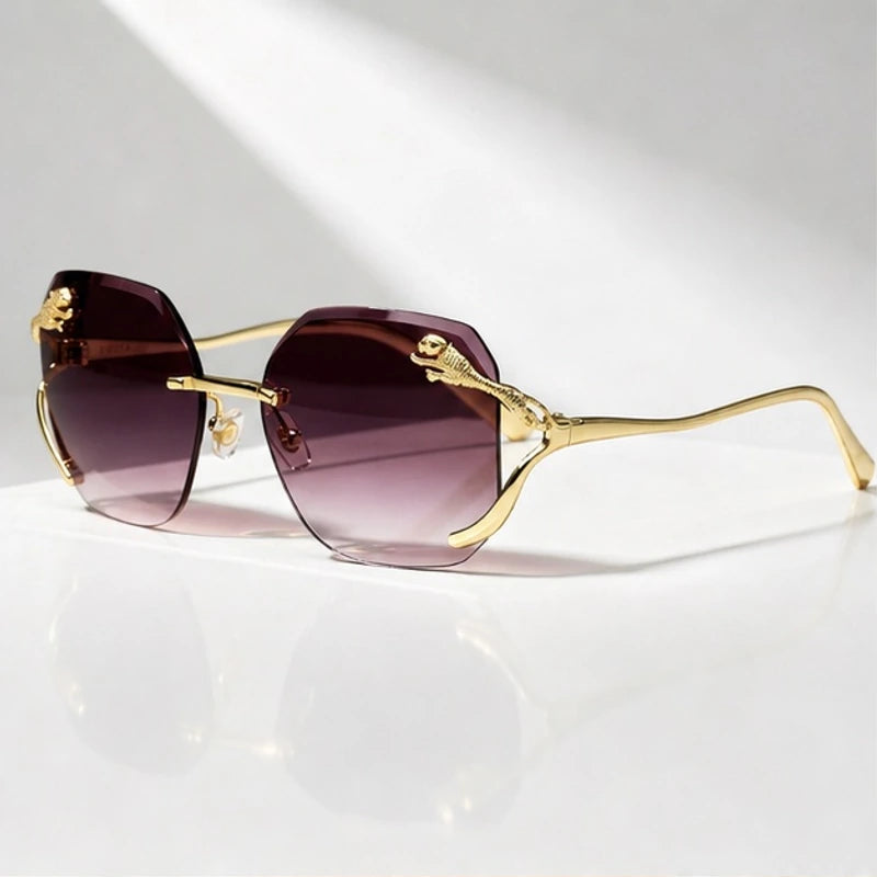 Marisa Panther Rimless Shades - Noir Rose - Sunglasses - Eric Muller - Image 1