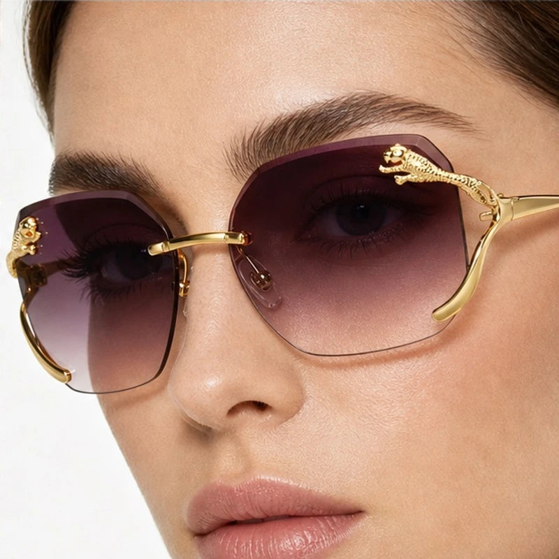 Marisa Panther Rimless Shades - Noir Rose - rimless sunglasses - Eric Muller - Image 3