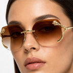 Marisa Panther Rimless Shades - Amber - rimless sunglasses - Eric Muller - Image 3