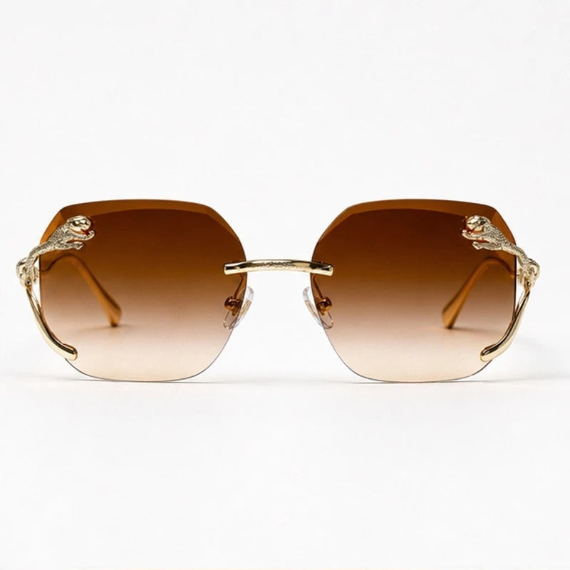 Marisa Panther Rimless Shades - Amber - sunglasses - Eric Muller - Image 2