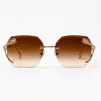 Marisa Panther Rimless Shades - Amber - sunglasses - Eric Muller - Image 2