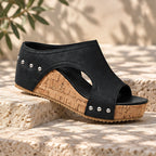 Marzia Women's Studded Wedge Sandals - Black - Women's Footwear > Sandals > Wedge Sandals - Eric Muller - Image 1