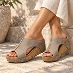 Marzia Women's Studded Wedge Sandals - Khaki - female - Eric Muller - Image 3