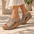 Marzia Women's Studded Wedge Sandals - Khaki - women's footwear - Eric Muller - Image 4