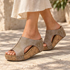 Marzia Women's Studded Wedge Sandals - Khaki - women's footwear - Eric Muller - Image 4
