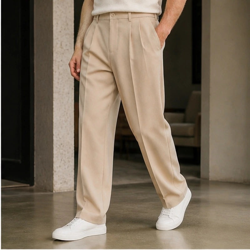 Mercer Men's Pleated Wide Straight-Leg Pants - Cream - Department: Men - Eric Muller - Image 3