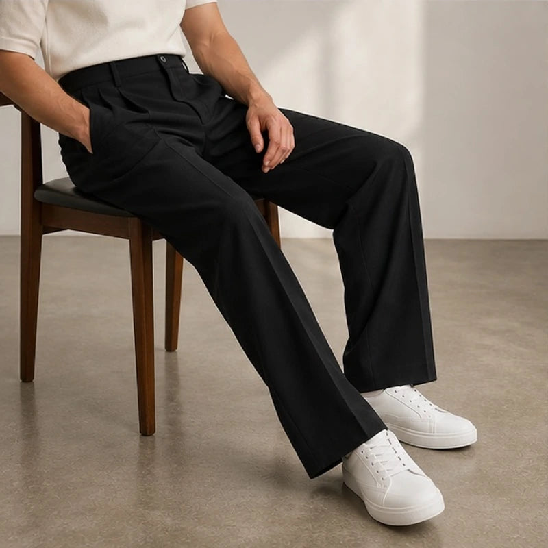Mercer Men's Pleated Wide Straight-Leg Pants - Black - Department: Men - Eric Muller - Image 3