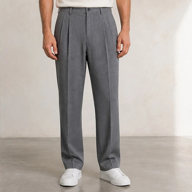 Mercer Men's Pleated Wide Straight-Leg Pants - Gray - Department: Men - Eric Muller - Image 3