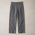 Mercer Men's Pleated Wide Straight-Leg Pants - Gray - Men's Clothing > Pants > Tailored Wide-Leg Pants - Eric Muller - Image 1