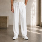 Mercer Men's Pleated Wide Straight-Leg Pants - White - Department: Men - Eric Muller - Image 3