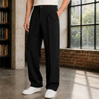 Mercer Men's Pleated Wide Straight-Leg Pants - Black - Catalog Group: Clothing - Eric Muller - Image 2