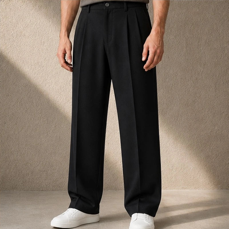 Mercer Men's Pleated Wide Straight-Leg Pants - Black - Product Type: Pants - Eric Muller - Image 4