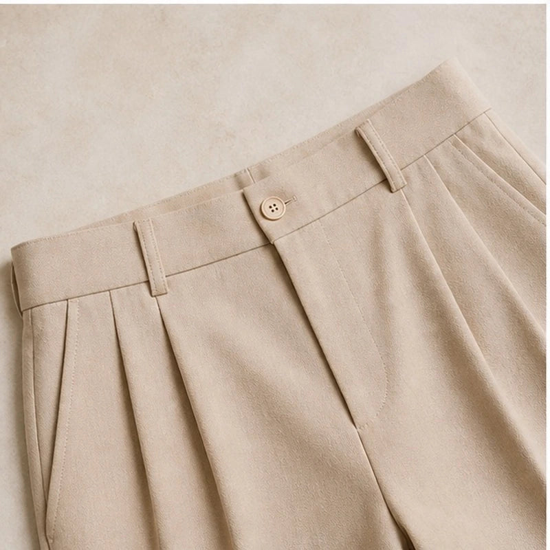 Mercer Men's Pleated Wide Straight-Leg Pants - Cream - Catalog Group: Clothing - Eric Muller - Image 2