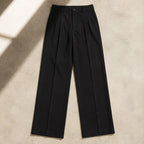 Mercer Men's Pleated Wide Straight-Leg Pants - Black - Men's Clothing > Pants > Tailored Wide-Leg Pants - Eric Muller - Image 1