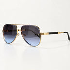 Merrin Oversized Aviator Shades - Steel - Sunglasses - Eric Muller - Image 1