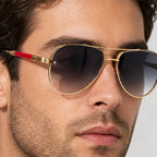 Merrin Oversized Aviator Shades - Crimson - aviator sunglasses - Eric Muller - Image 3