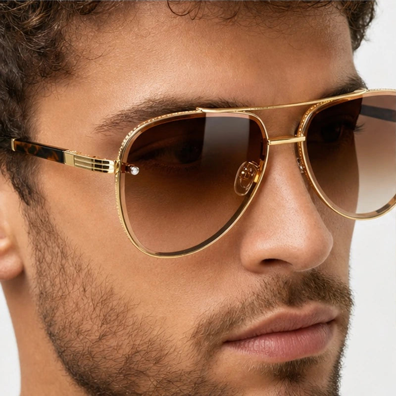 Merrin Oversized Aviator Shades - Havana - aviator sunglasses - Eric Muller - Image 3