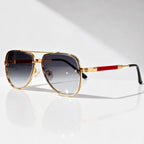 Merrin Oversized Aviator Shades - Crimson - Sunglasses - Eric Muller - Image 1