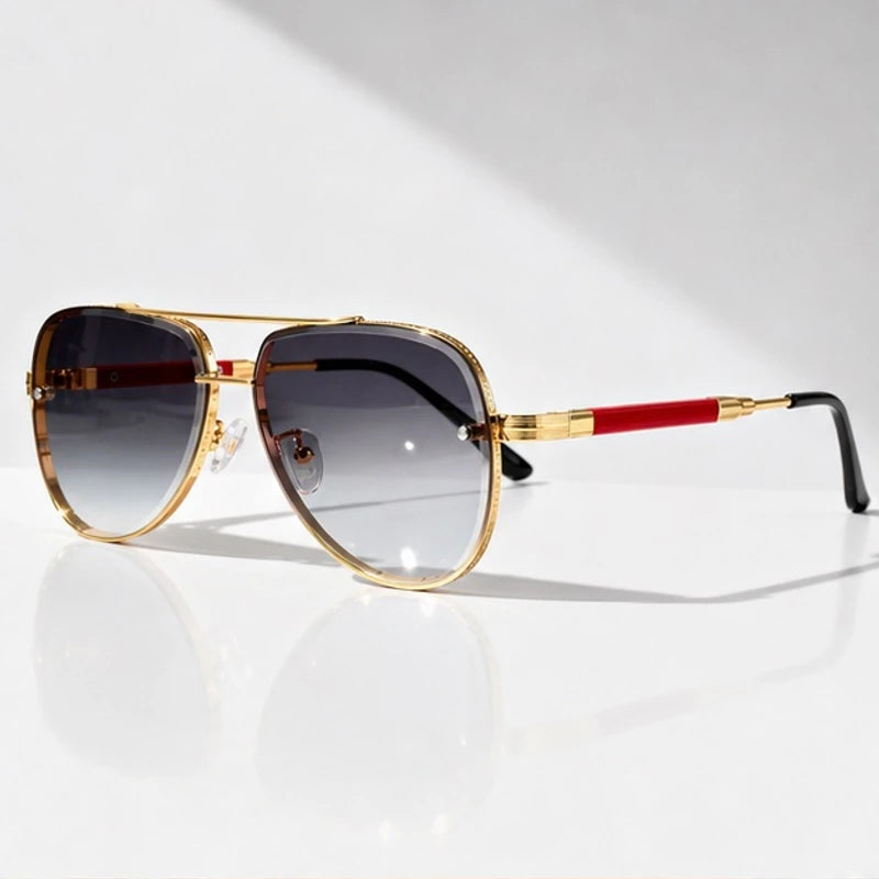 Merrin Oversized Aviator Shades - Crimson - Sunglasses - Eric Muller - Image 1