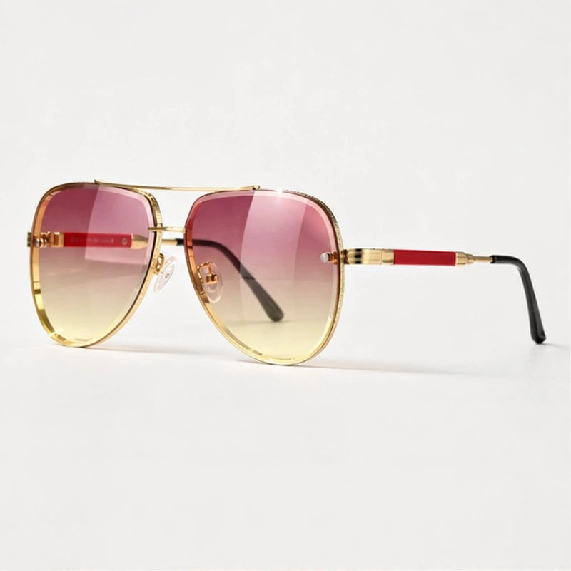Merrin Oversized Aviator Shades - Blush - Sunglasses - Eric Muller - Image 1