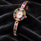 Miravelle Women's Mosaic Crystal Bangle Watch - Rose Gold - female - Eric Muller - Image 2