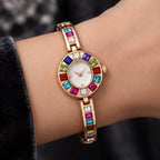 Miravelle Women's Mosaic Crystal Bangle Watch - Rose Gold - Women's Accessories > Watches > Bangle Watches - Eric Muller - Image 1