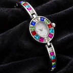 Miravelle Women's Mosaic Crystal Bangle Watch - Silver - female - Eric Muller - Image 2