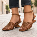 Mirena Women's Breathable Open-Weave Slingback Heels - Brown - wapfoot - Eric Muller - Image 3