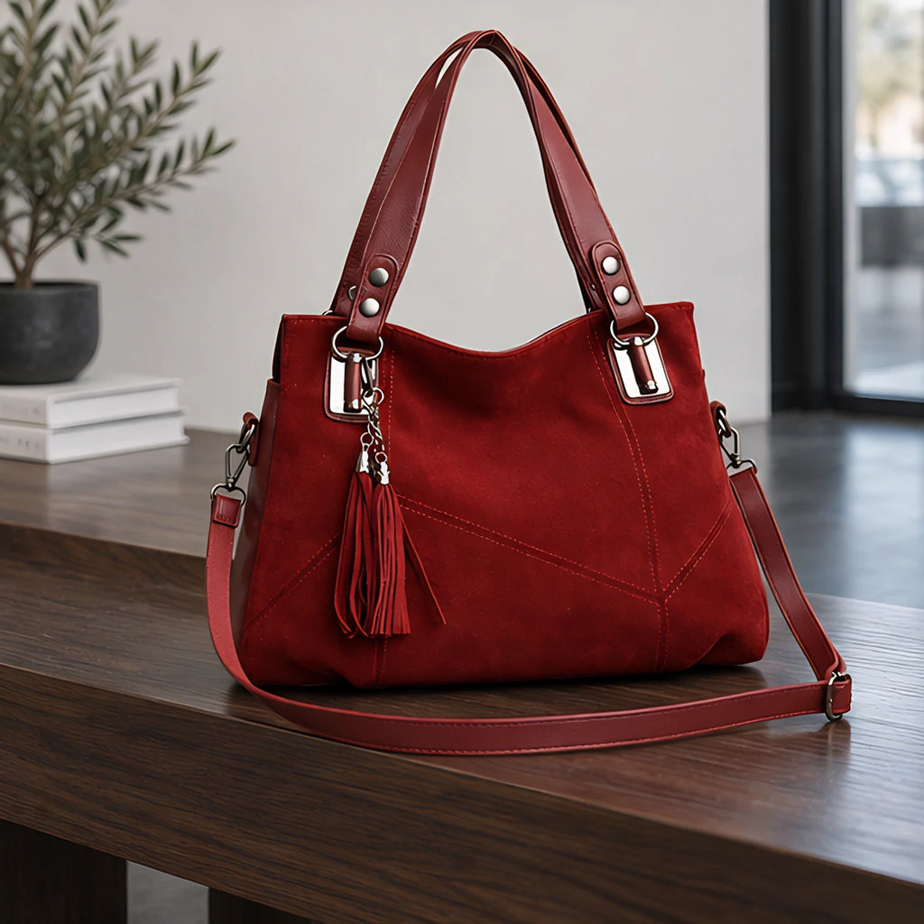 Mireya Women's Leather Shoulder Bag - Red - Bags & Accessories > Handbags > Leather Handbags - Eric Muller - Image 2