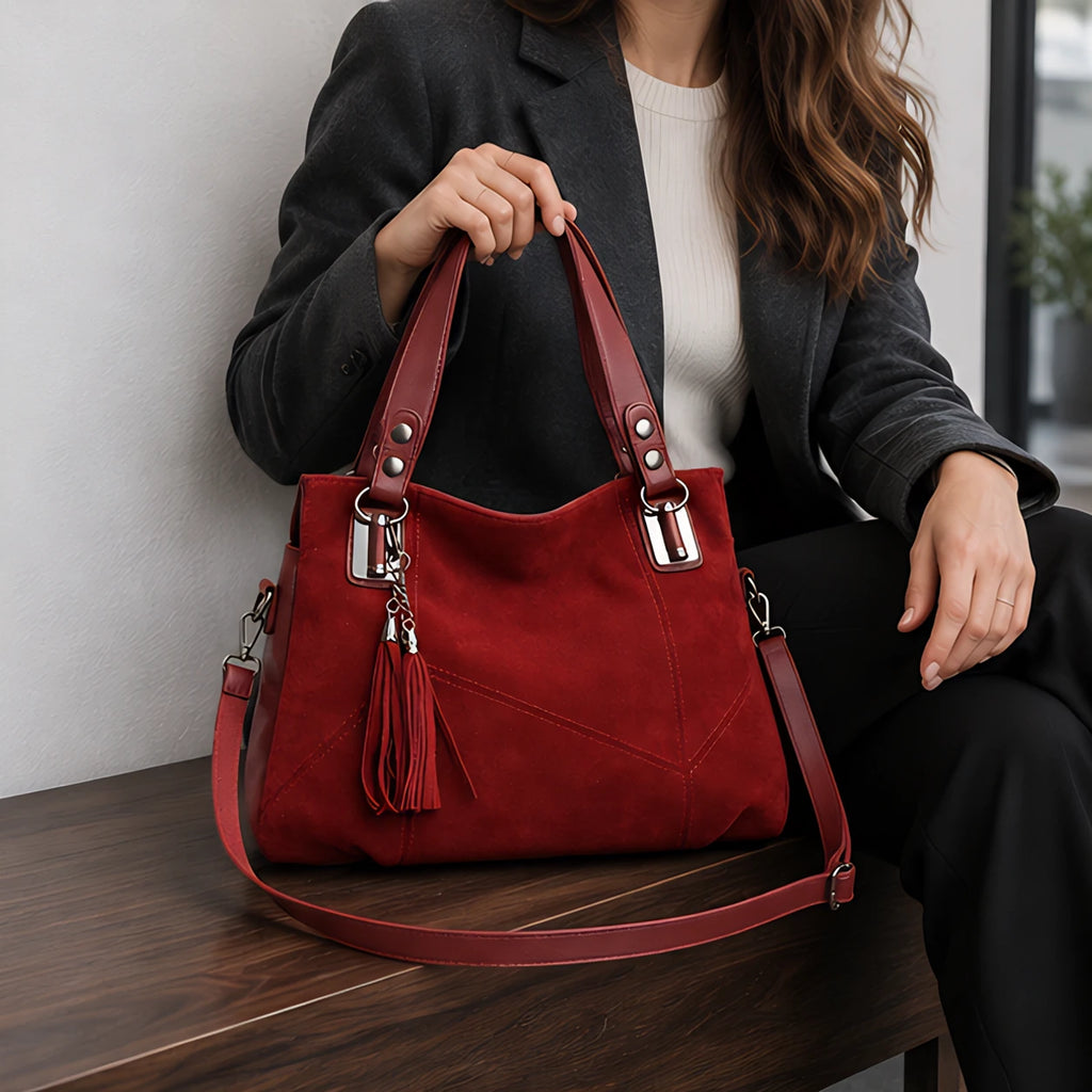 Mireya Women's Leather Shoulder Bag - Red - Bags & Accessories > Handbags > Leather Handbags - Eric Muller - Image 1