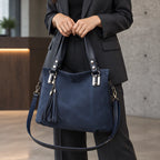 Mireya Women's Leather Shoulder Bag - Blue - Bags & Accessories > Handbags > Leather Handbags - Eric Muller - Image 1