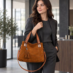 Mireya Women's Leather Shoulder Bag - Brown - Bags & Accessories > Handbags > Leather Handbags - Eric Muller - Image 1