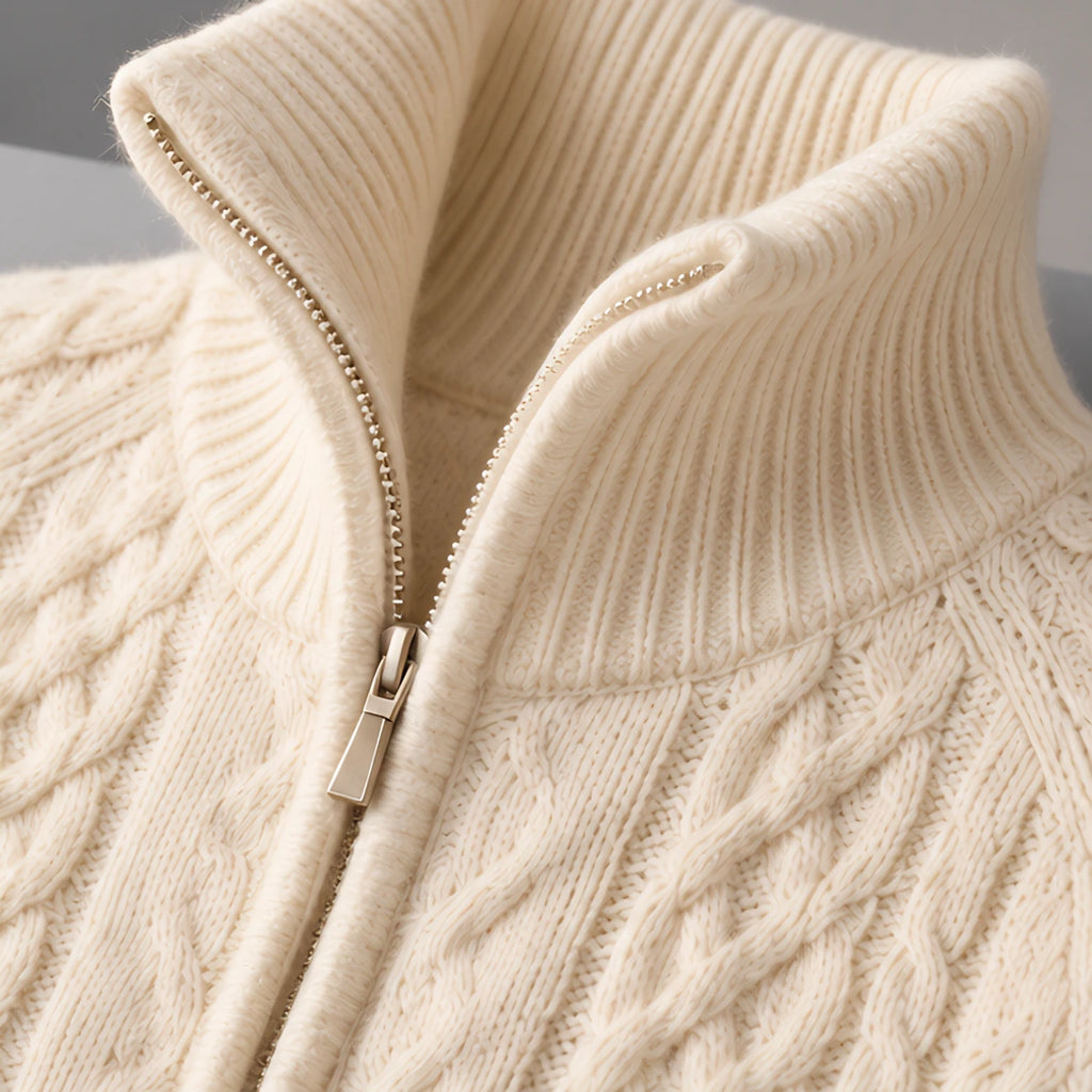 Monica Women's Cable-Knit Funnel-Neck Cardigan - Ivory - Cardigans - Eric Muller - Image 4