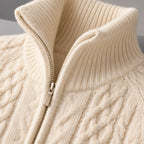 Monica Women's Cable-Knit Funnel-Neck Cardigan - Ivory - Cardigans - Eric Muller - Image 4