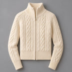 Monica Women's Cable-Knit Funnel-Neck Cardigan - Ivory - wap - Eric Muller - Image 2