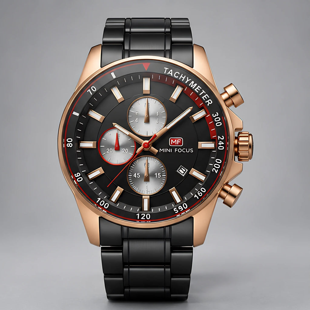 Montford Men's Quartz Chronomaster Watch 39mm - Midnight Rose Gold - Accessories > Watches > Chronograph Watches - Eric Muller - Image 2