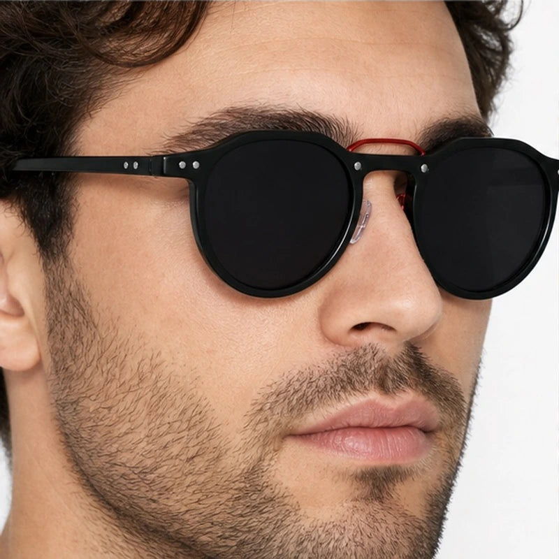 Nara Retro Shades - Black Red - retro sunglasses - Eric Muller - Image 3