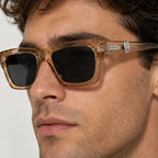 Nevra Rectangular Shades - Champagne - rectangular sunglasses - Eric Muller - Image 3