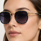 Nico Metal Shades - Blue Leopard - round sunglasses - Eric Muller - Image 3