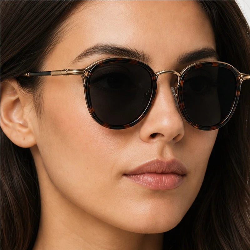 Nico Metal Shades - Copper Tortoise - round sunglasses - Eric Muller - Image 3