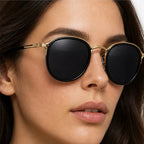 Nico Metal Shades - Gold - round sunglasses - Eric Muller - Image 3
