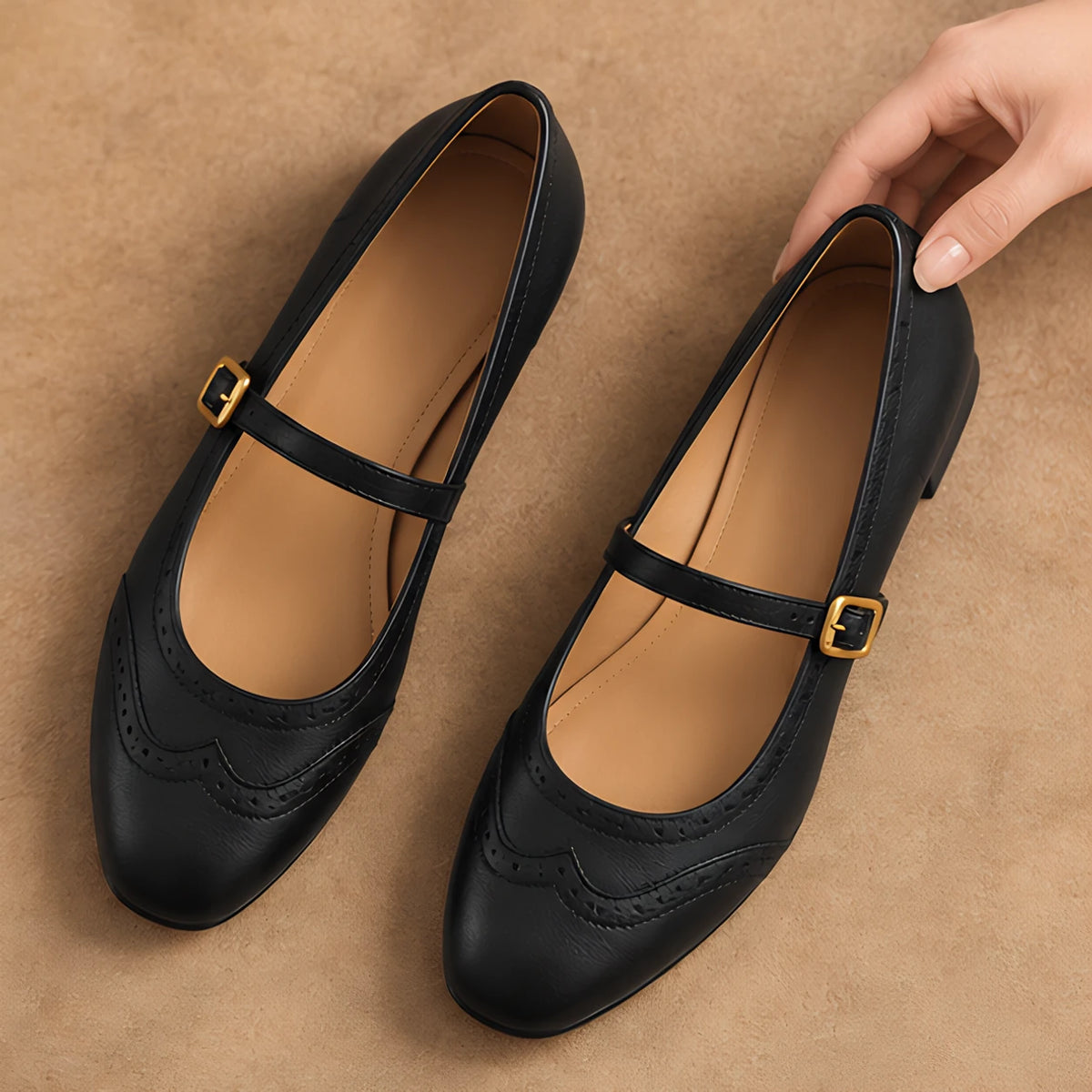 Nina Women's Low-Heel Leather Flats - Black - Women's shoes - Eric Muller - Image 2